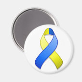 青と黄の認識度リボン磁石 マグネット (正面/裏面)