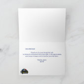 青と黄の警察の退職サンキューカード サンキューカード (内部)