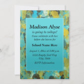 青と黄絵を描の「大学へオフ」招待状 招待状 (正面)