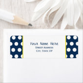 青と黄色と水玉模様住所 シール (インサイチュ)