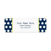 青と黄色と水玉模様住所 シール (正面)