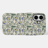 青と黄色と白のシームレスな花柄 Case-Mate iPhoneケース (裏面 (横))