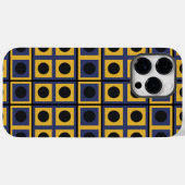 青と黄色と黒の四角と丸の幾何学模様 Case-Mate iPhoneケース (裏面 (横))