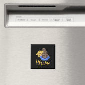 青と黄色のひまわりを持つウクライナの女の子 マグネット (インサイチュ (食洗機))