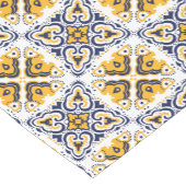 💛💙青と🤍黄色のアズレホ，短  ショートテーブルランナー (コーナー)