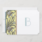 青と黄色のアールデコアイリス結婚式招待状 招待状 (裏面)