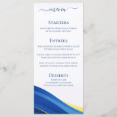 青と黄色のウェディングディナー＆バーメニュー メニュー (正面)