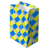 青と黄色のウクインスパイアライナ戦争なし ミディアムペーパーバッグ (正面アングル)