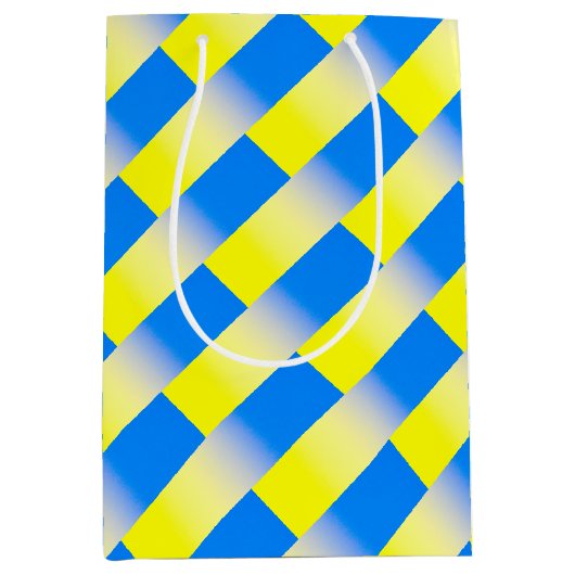 青と黄色のウクインスパイアライナ戦争なし ミディアムペーパーバッグ (正面)