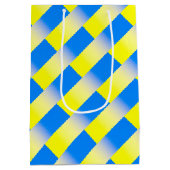 青と黄色のウクインスパイアライナ戦争なし ミディアムペーパーバッグ (裏面)