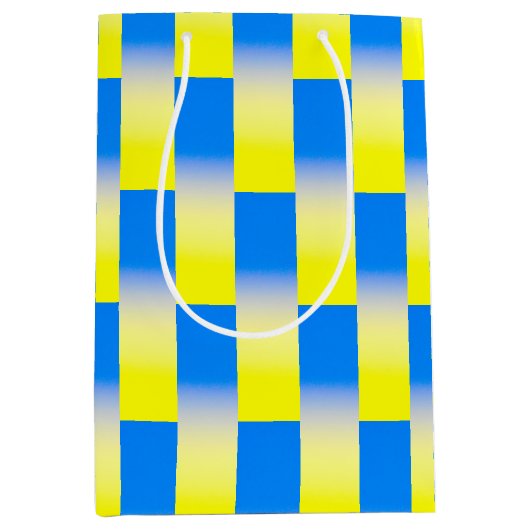 青と黄色のウクインスパイアライナ戦争なし ミディアムペーパーバッグ (正面)