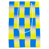 青と黄色のウクインスパイアライナ戦争なし ミディアムペーパーバッグ (裏面)