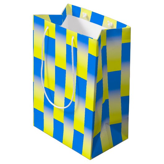 青と黄色のウクインスパイアライナ戦争なし ミディアムペーパーバッグ (裏面アングル)