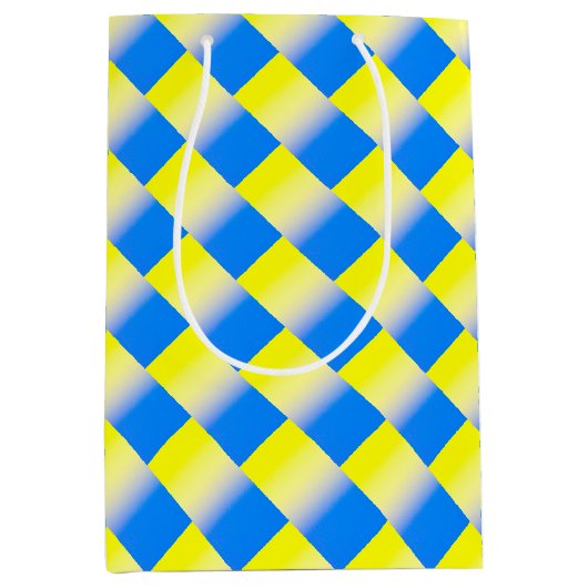 青と黄色のウクインスパイアライナ戦争なし ミディアムペーパーバッグ (正面)