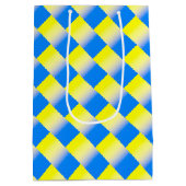 青と黄色のウクインスパイアライナ戦争なし ミディアムペーパーバッグ (裏面)