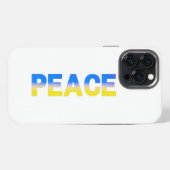 青と黄色のウクライナにインスパイアされた平和の願い 戦争反対 iPhoneケース (裏面横)