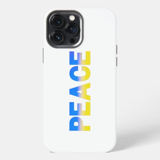 青と黄色のウクライナにインスパイアされた平和の願い 戦争反対 iPhoneケース (裏面)