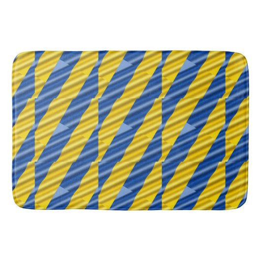 青と黄色のウクライナのインスピレーション平和の戦争 バスマット (正面)