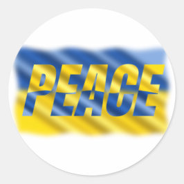 青と黄色のウクライナのインスピレーション平和の戦争 ラウンドシール
