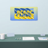 青と黄色のウクライナのインスピレーション平和の戦争 横断幕 (トレードショー)