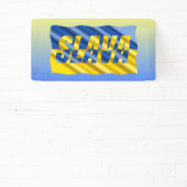 青と黄色のウクライナのインスピレーション平和の戦争 横断幕 (インサイチュ)