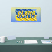 青と黄色のウクライナのインスピレーション平和の戦争 横断幕 (トレードショー)