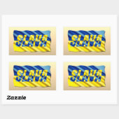 青と黄色のウクライナのインスピレーション平和の戦争 長方形シール (シート)