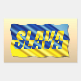 青と黄色のウクライナのインスピレーション平和の戦争 長方形シール