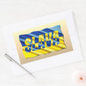 青と黄色のウクライナのインスピレーション平和の戦争 長方形シール (封筒)