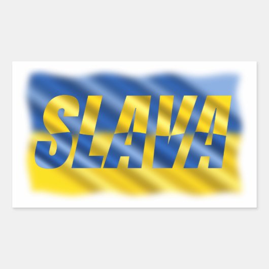 青と黄色のウクライナのインスピレーション平和の戦争 長方形シール (正面)