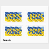 青と黄色のウクライナのインスピレーション平和の戦争 長方形シール (シート)