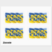 青と黄色のウクライナのインスピレーション平和の戦争 長方形シール (シート)