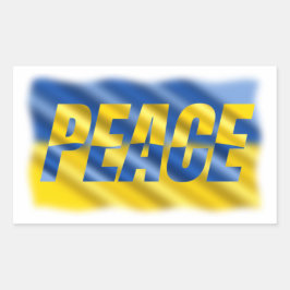 青と黄色のウクライナのインスピレーション平和の戦争 長方形シール