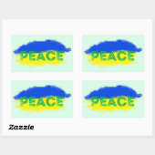 青と黄色のウクライナのインスピレーション平和の戦争 長方形シール (シート)