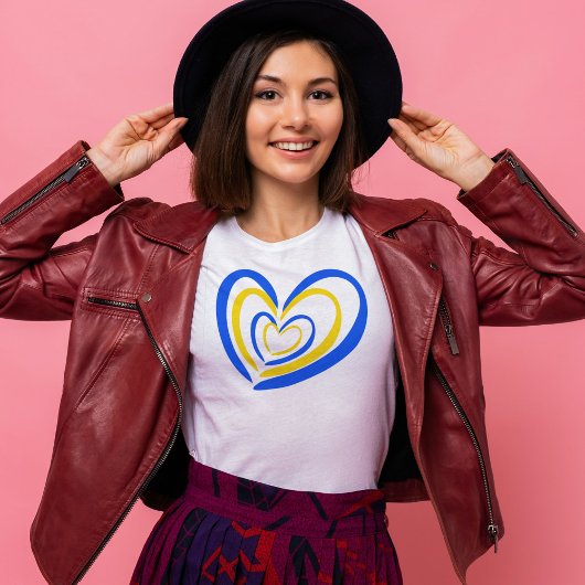 青と黄色のウクライナのインスピレーション平和の戦争 Tシャツ