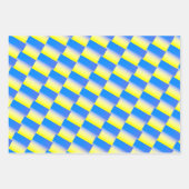 青と黄色のウクライナのインスピレーション平和No War ラッピングペーパーシート (正面3)