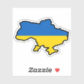 青と黄色のウクライナの地図 シール (シート)