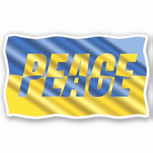 青と黄色のウクライナは戦争のない平和を刺激する シール (正面)