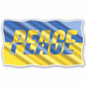 青と黄色のウクライナは戦争のない平和を刺激する シール (正面)