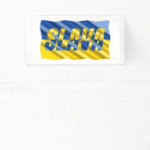 青と黄色のウクライナは戦争のない平和を刺激する 横断幕 (インサイチュ)