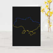 青と黄色のウクライナ地図 ウクライナ カード (黄色い花)