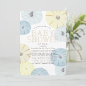 青と黄色のカボチャの男の子ベビーシャワー郵送 by Mail 招待状 (スタンド正面)