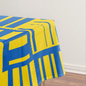 青と黄色のカラーラインデザインパターン テーブルクロス (インサイチュ)
