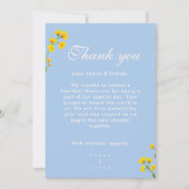 青と黄色のキンポウゲの感謝カード 招待状 (正面)