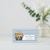 青と黄色のギフトバスケット 名刺 (スタンド正面)