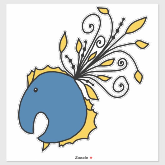 青と黄色のクジャク シール (シート)