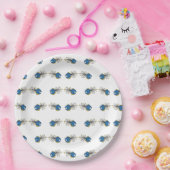 青と黄色のクジャク ペーパープレート (パーティー)