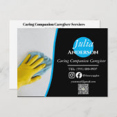 青と黄色のクリーナシンプルーエレガントハガキ ポストカード (正面/裏面)