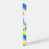 青と黄色のグラデーションのパターンインスパイアウクライナ iPhoneケース (左側面)
