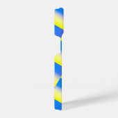 青と黄色のグラデーションのパターンインスパイアウクライナ iPhoneケース (右側面)